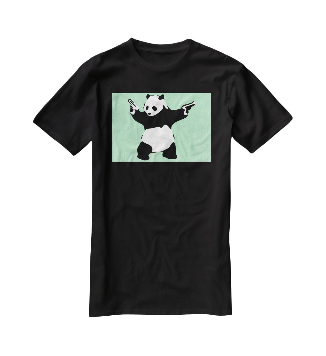 Banksy Panda Green T-Shirt - Canvas Art Rocks - 1