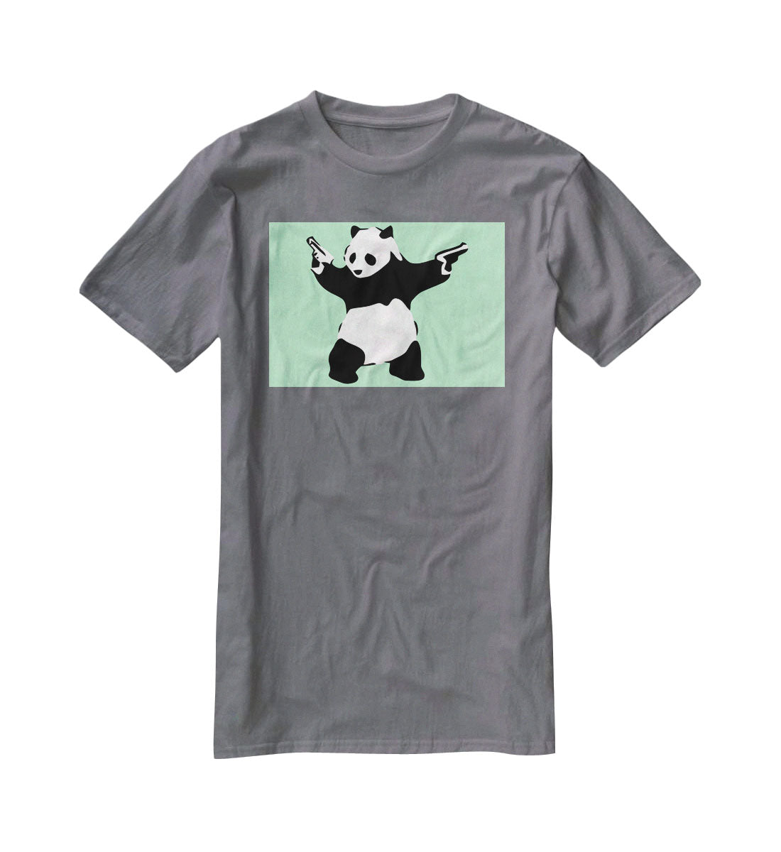 Banksy Panda Green T-Shirt - Canvas Art Rocks - 3