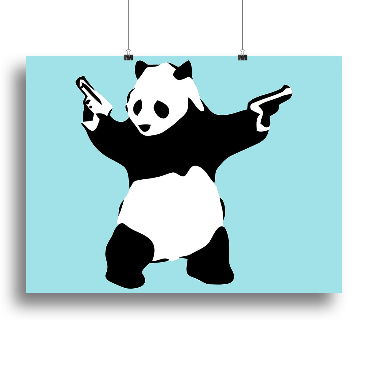 Banksy Panda Light Blue Canvas Print or Poster - Canvas Art Rocks - 2