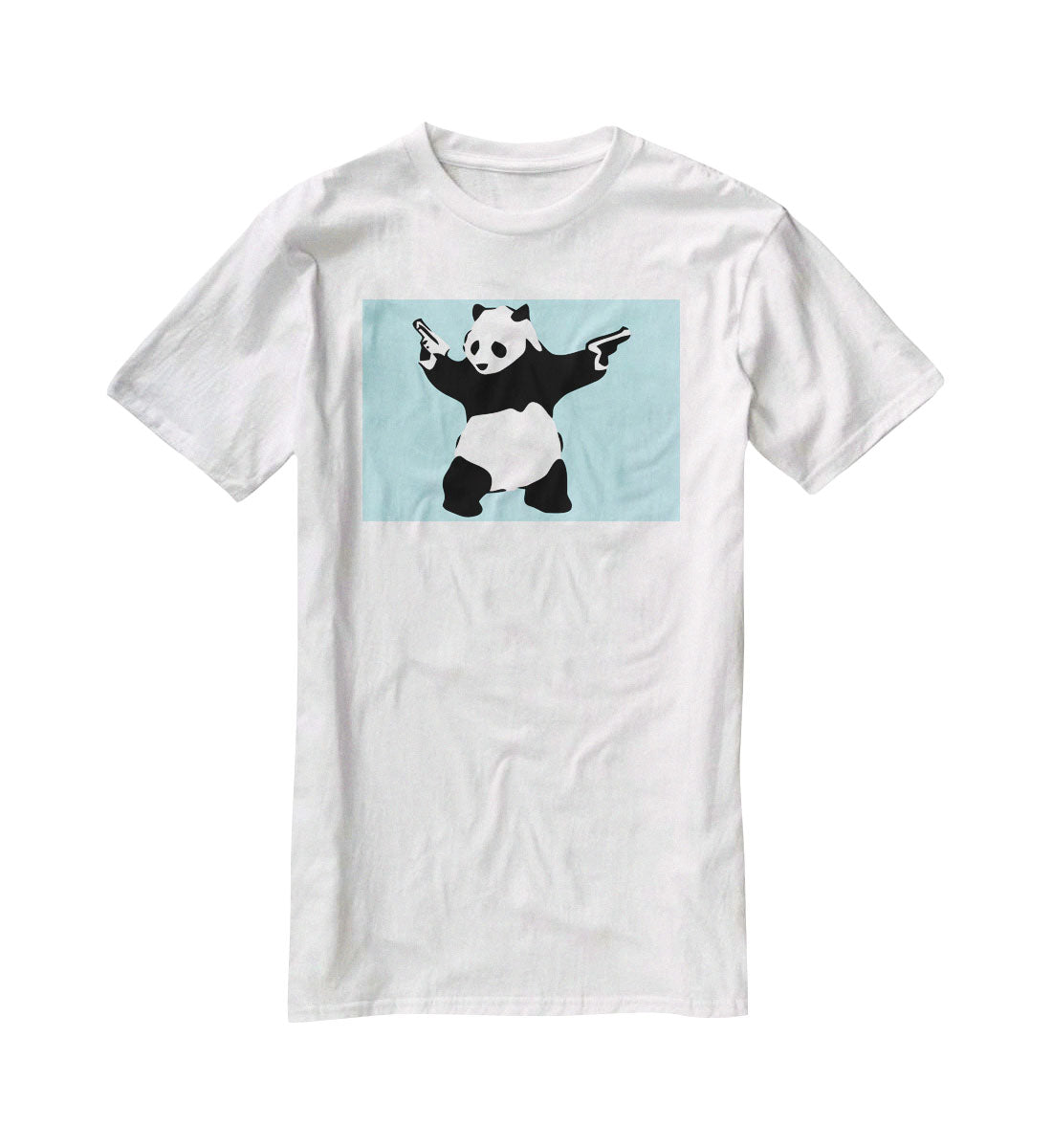 Banksy Panda Light Blue T-Shirt - Canvas Art Rocks - 5