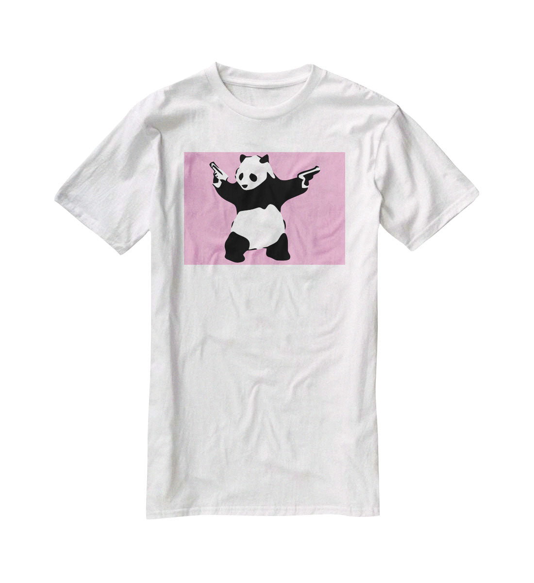 Banksy Panda Pink T-Shirt - Canvas Art Rocks - 5