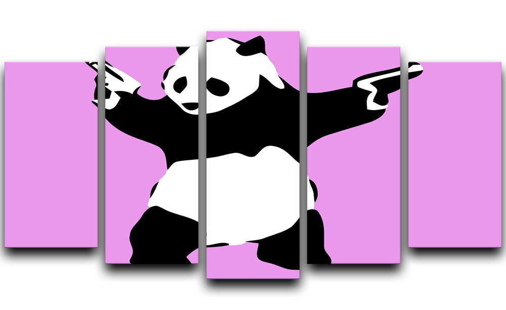 Banksy Panda Purple 5 Split Panel Canvas - Canvas Art Rocks - 1