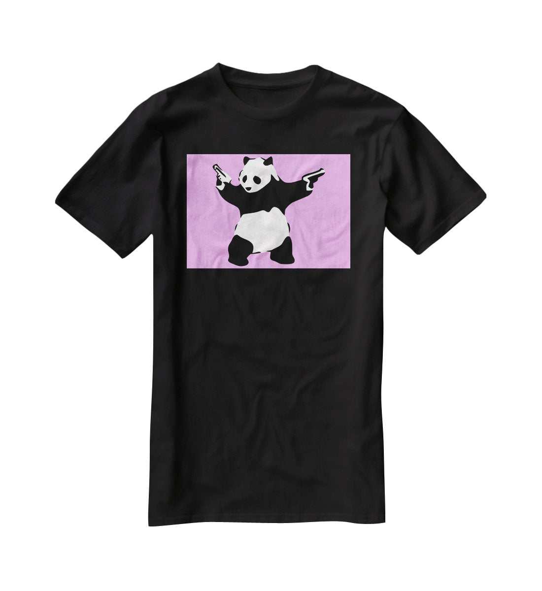 Banksy Panda Purple T-Shirt - Canvas Art Rocks - 1