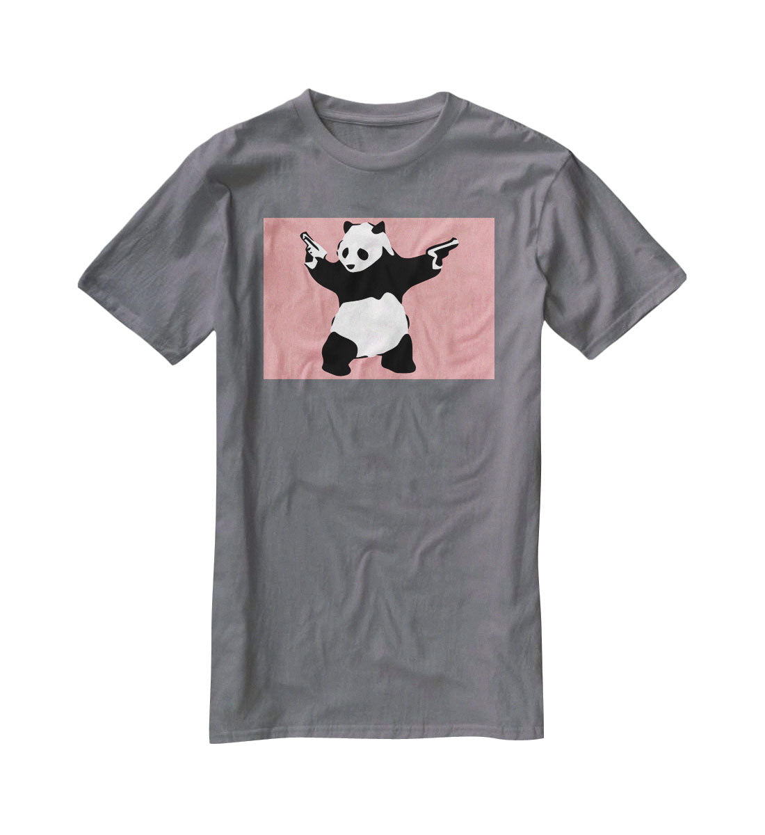 Banksy Panda Red T-Shirt - Canvas Art Rocks - 3