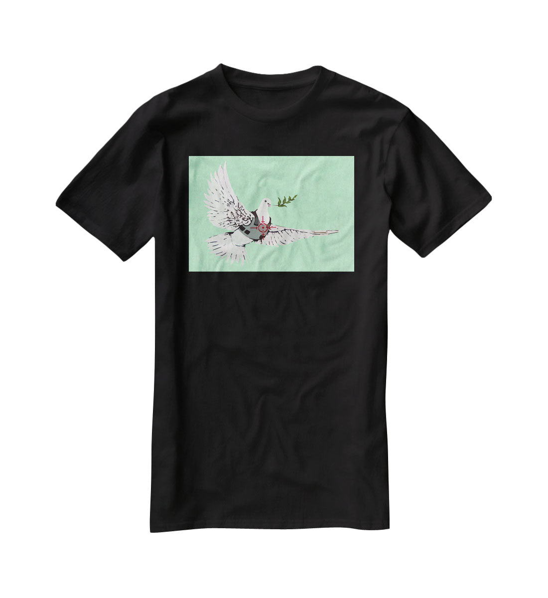 Banksy Peace Dove Green T-Shirt - Canvas Art Rocks - 1