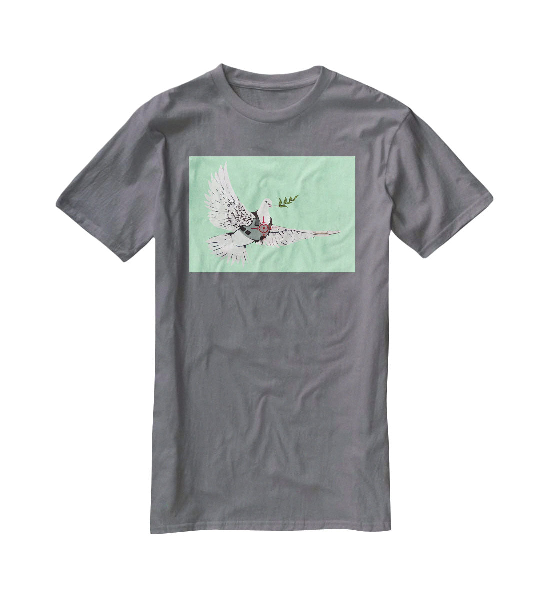 Banksy Peace Dove Green T-Shirt - Canvas Art Rocks - 3