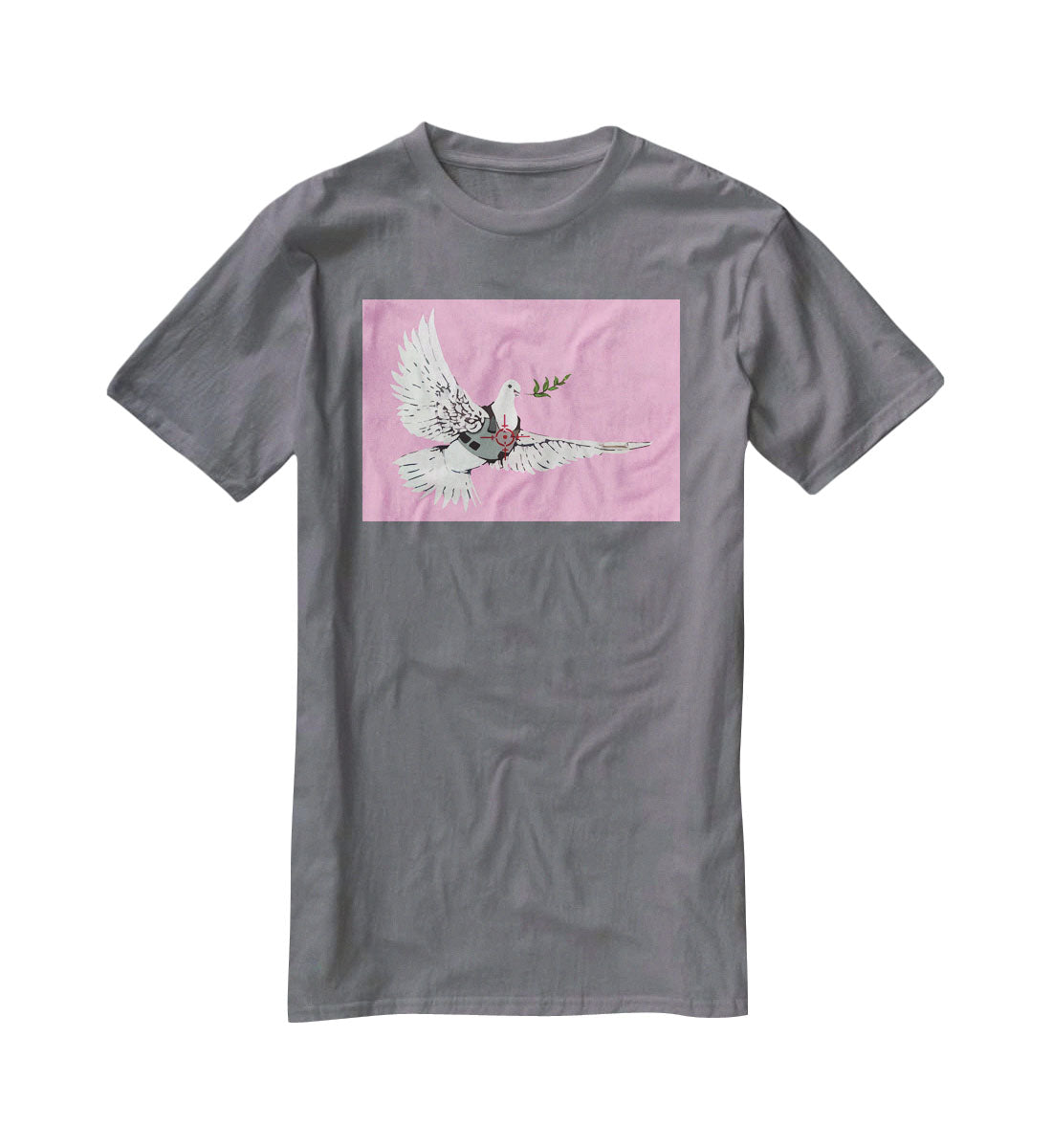 Banksy Peace Dove Pink T-Shirt - Canvas Art Rocks - 3