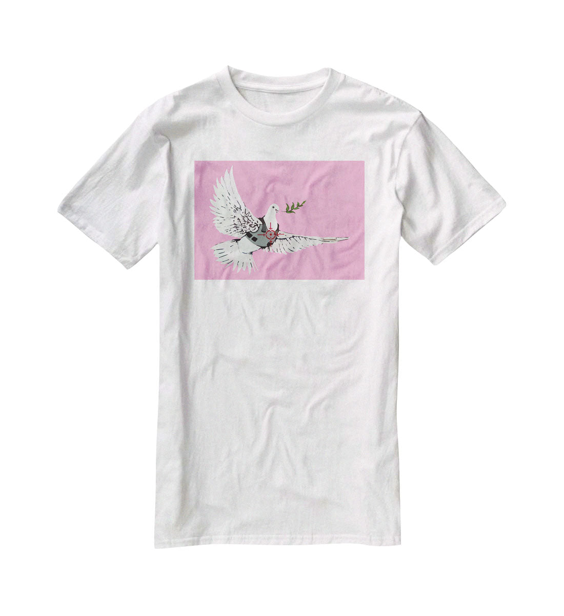 Banksy Peace Dove Pink T-Shirt - Canvas Art Rocks - 5