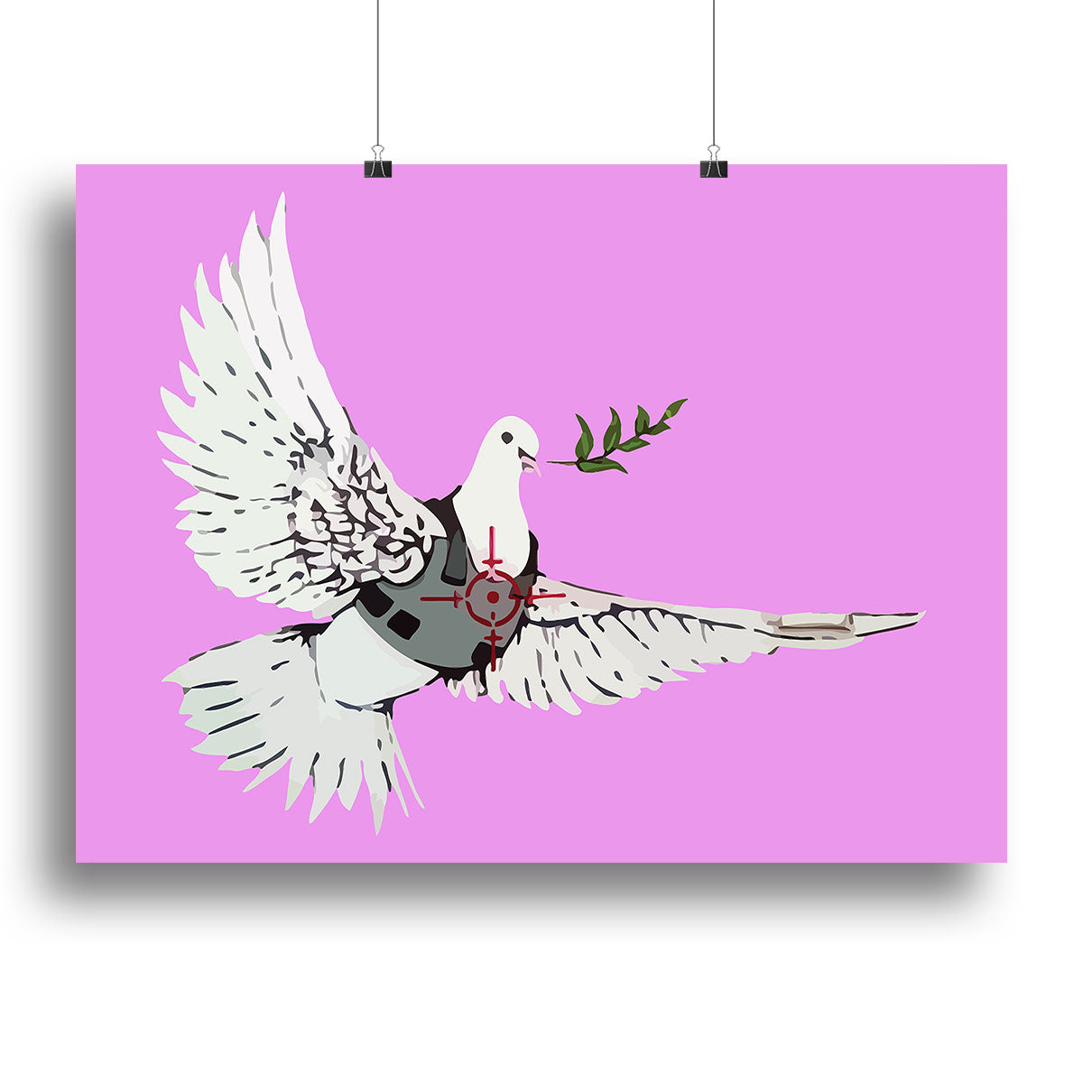 Banksy Peace Dove Purple Canvas Print or Poster - Canvas Art Rocks - 2