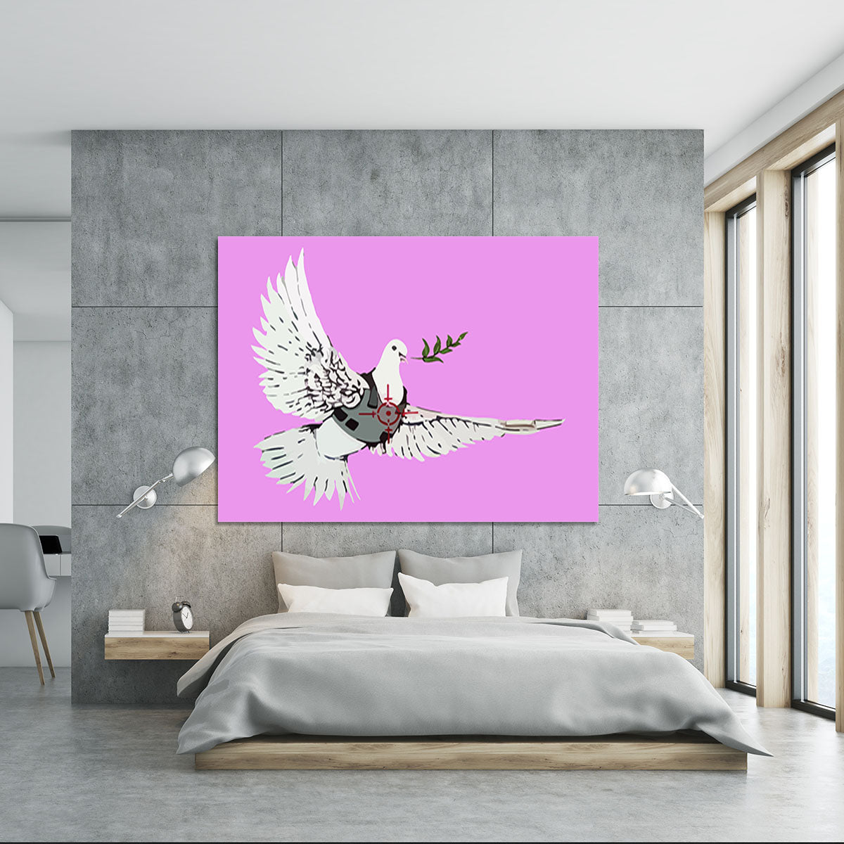 Banksy Peace Dove Purple Canvas Print or Poster - Canvas Art Rocks - 5