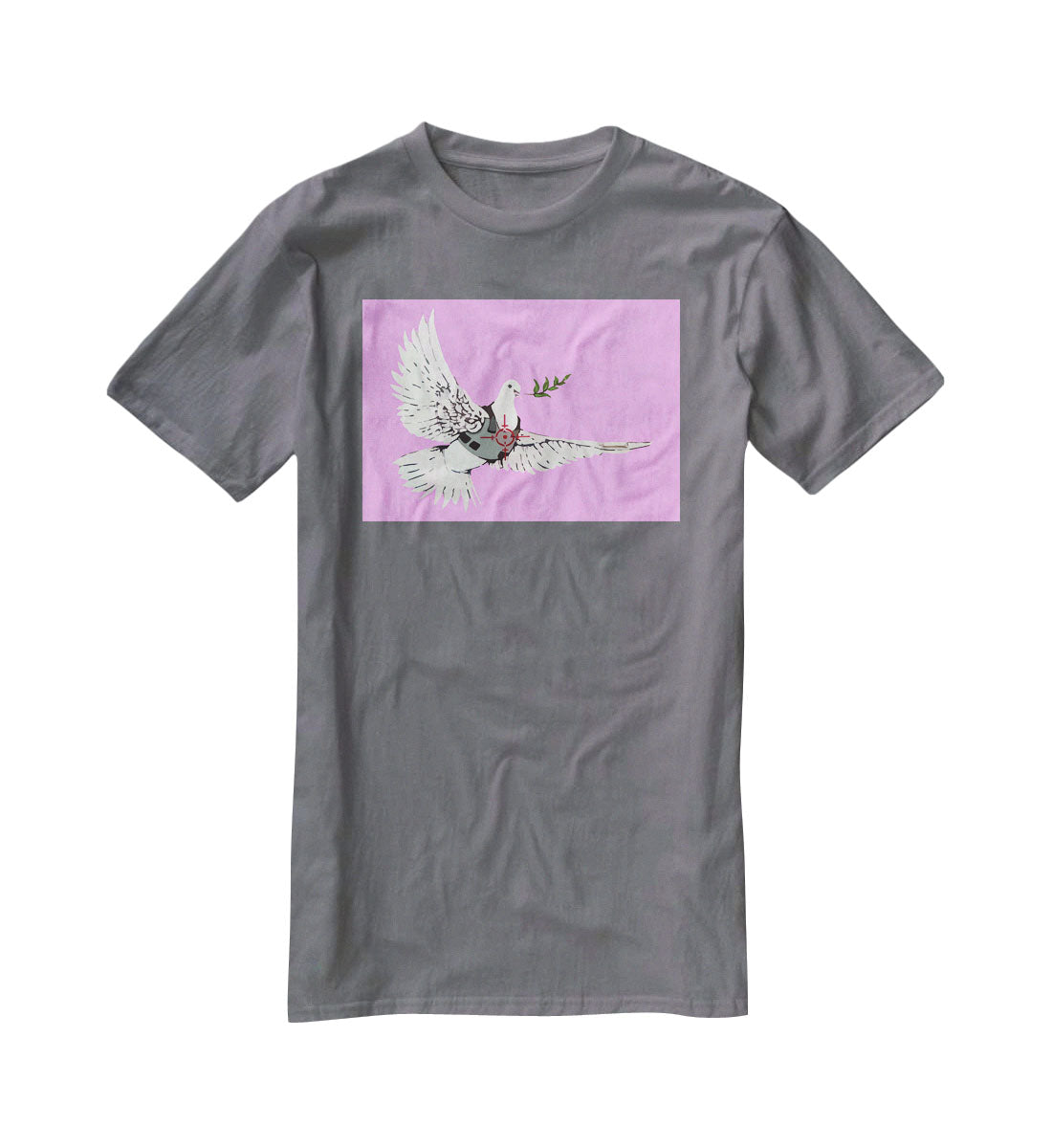 Banksy Peace Dove Purple T-Shirt - Canvas Art Rocks - 3