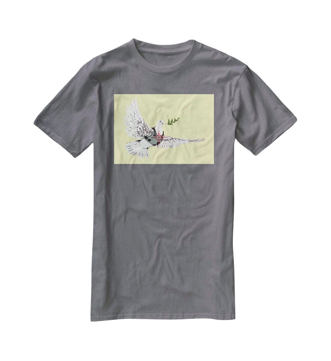 Banksy Peace Dove Yellow T-Shirt - Canvas Art Rocks - 3