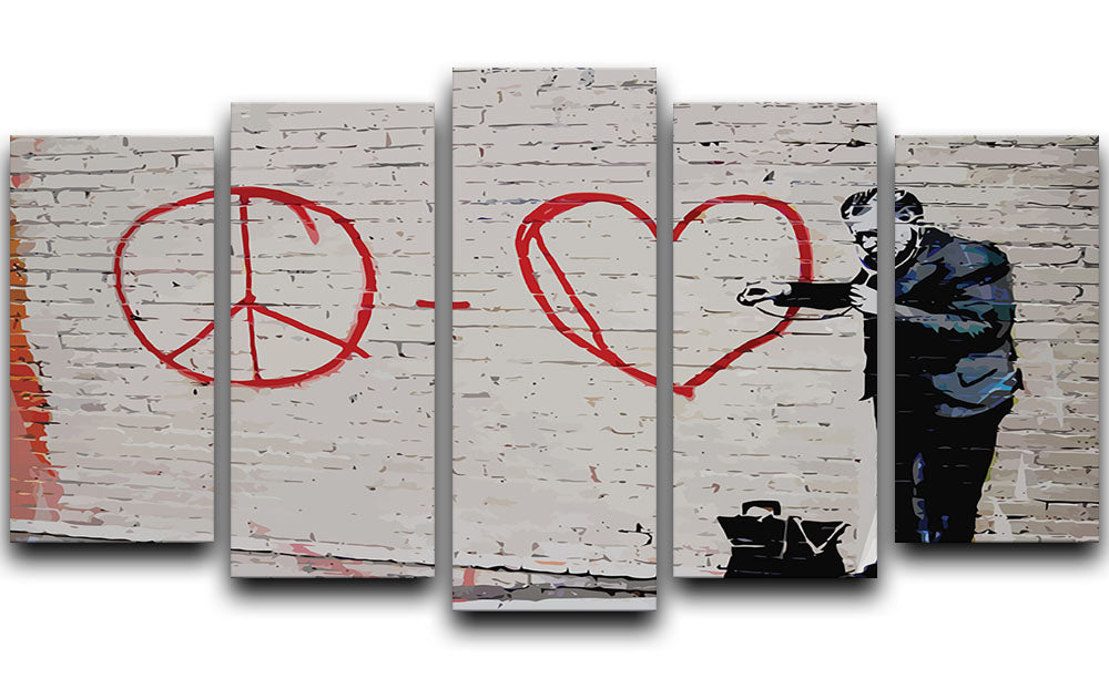Banksy Peaceful Hearts Doctor San Francisco 5 Split Panel Canvas - Canvas Art Rocks - 1