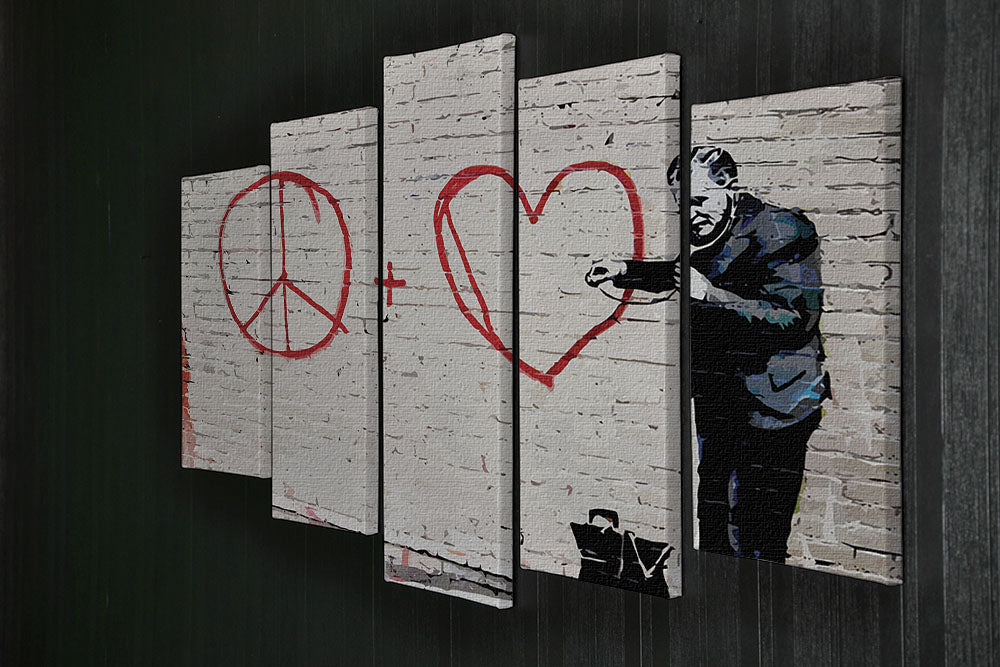 Banksy Peaceful Hearts Doctor San Francisco 5 Split Panel Canvas - Canvas Art Rocks - 2