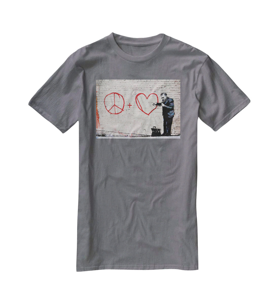 Banksy Peaceful Hearts Doctor San Francisco T-Shirt - Canvas Art Rocks - 3