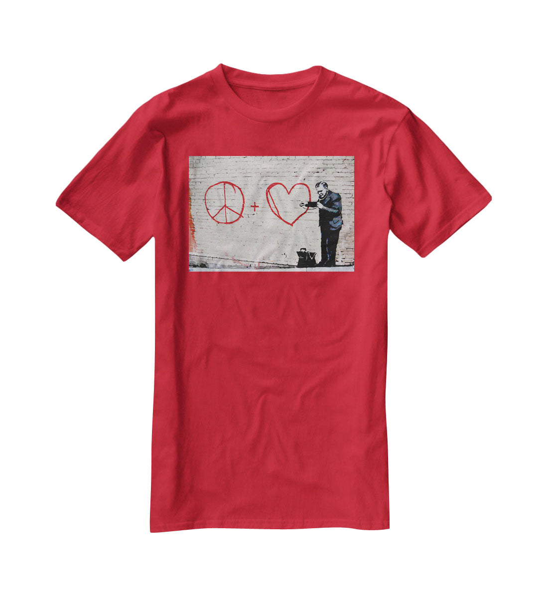 Banksy Peaceful Hearts Doctor San Francisco T-Shirt - Canvas Art Rocks - 4