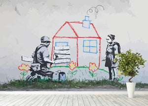 Banksy Play House Wall Mural Wallpaper - Canvas Art Rocks - 4