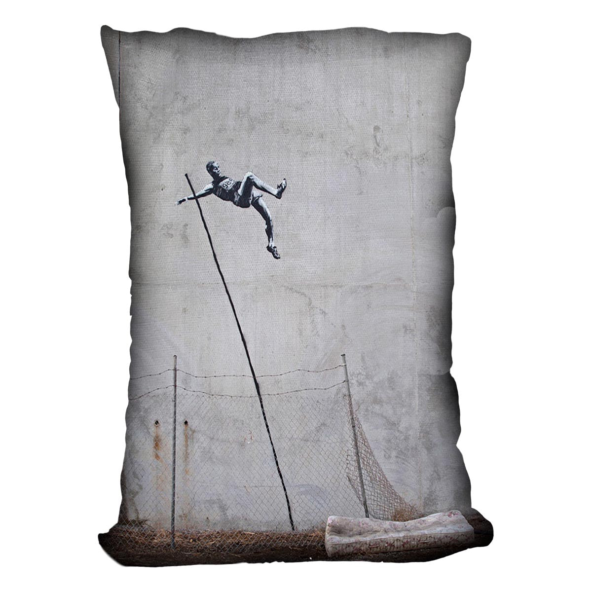 Banksy Pole Vaulter Cushion