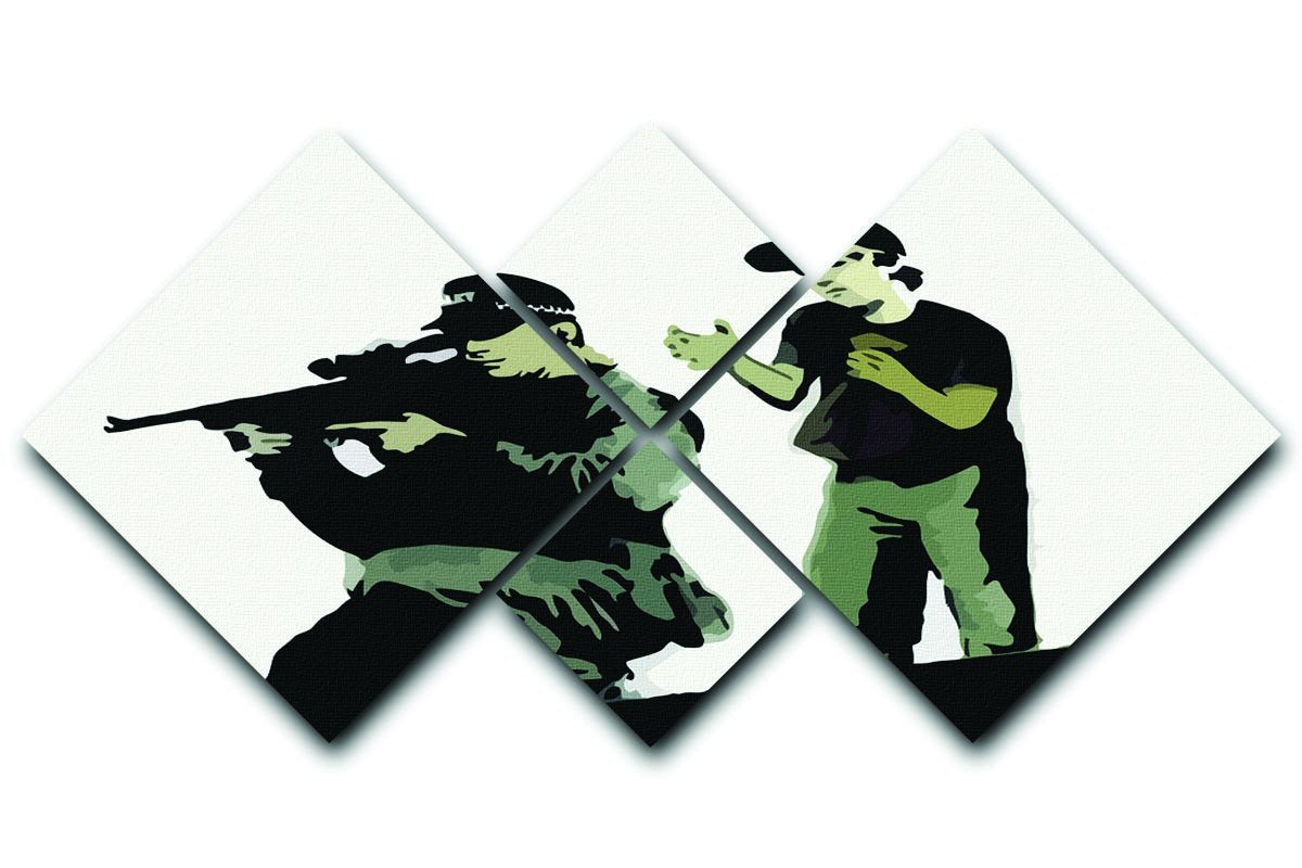 Banksy Police Sniper 4 Square Multi Panel Canvas  - Canvas Art Rocks - 1