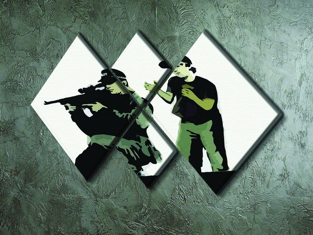 Banksy Police Sniper 4 Square Multi Panel Canvas - Canvas Art Rocks - 2