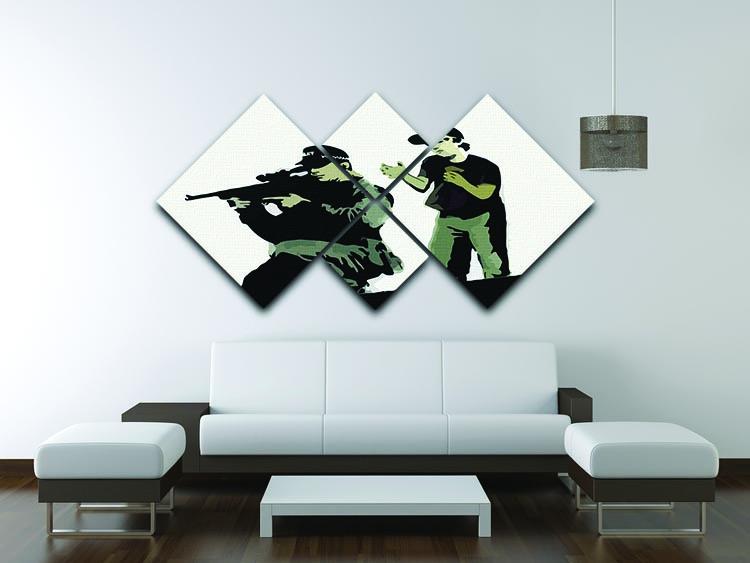 Banksy Police Sniper 4 Square Multi Panel Canvas - Canvas Art Rocks - 3