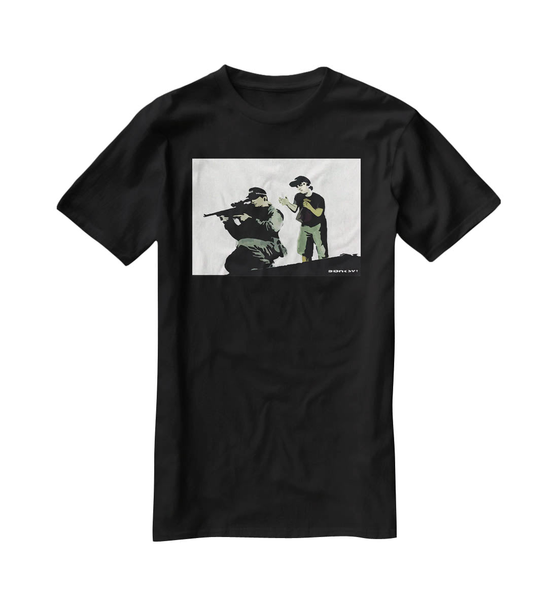 Banksy Police Sniper T-Shirt - Canvas Art Rocks - 1
