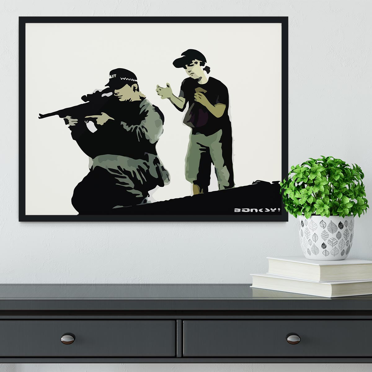 Banksy Police Sniper Framed Print - Canvas Art Rocks - 2