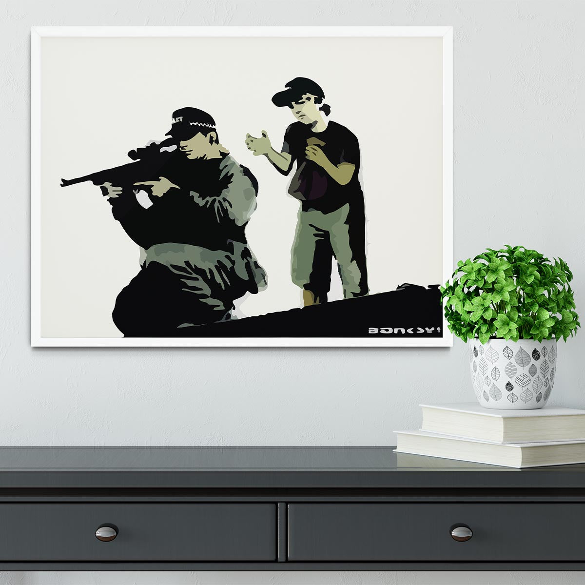 Banksy Police Sniper Framed Print - Canvas Art Rocks -6