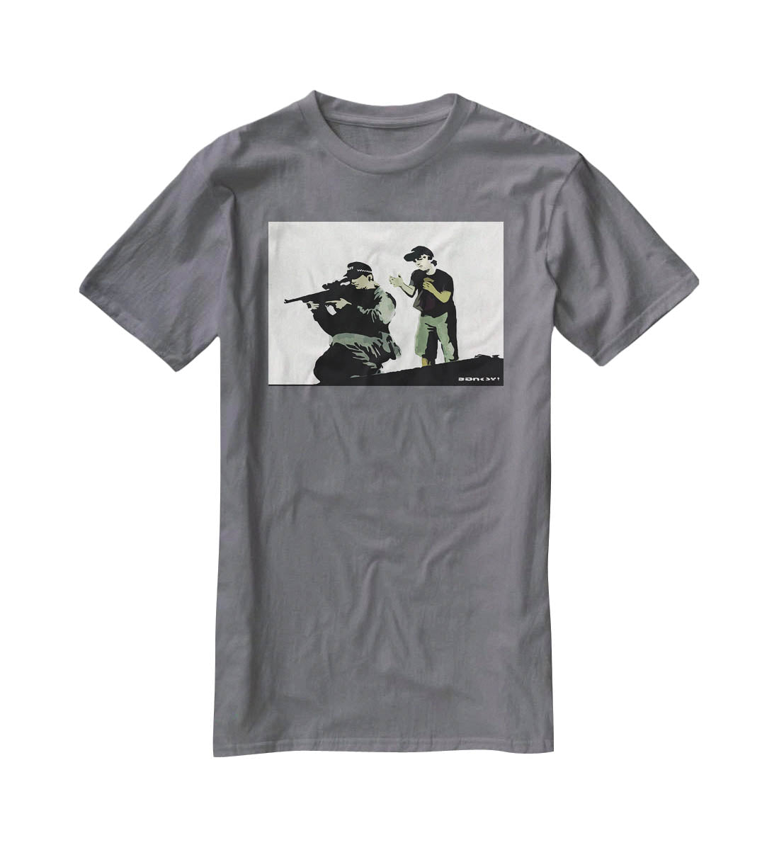 Banksy Police Sniper T-Shirt - Canvas Art Rocks - 3