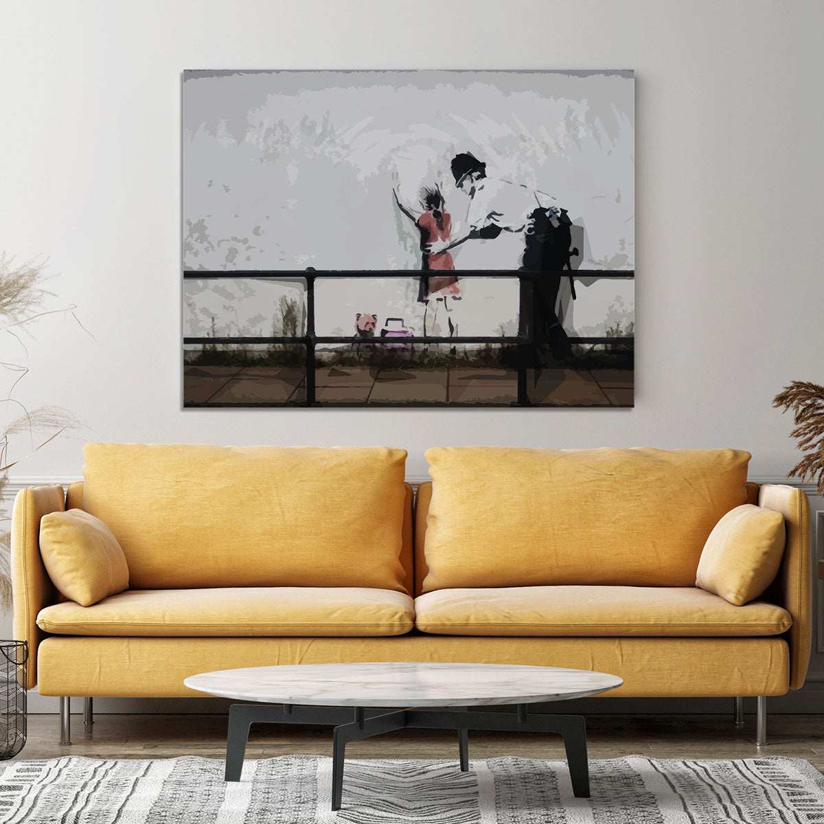 Banksy Policeman Searching Girl Canvas Print or Poster Canvas Art Rocks