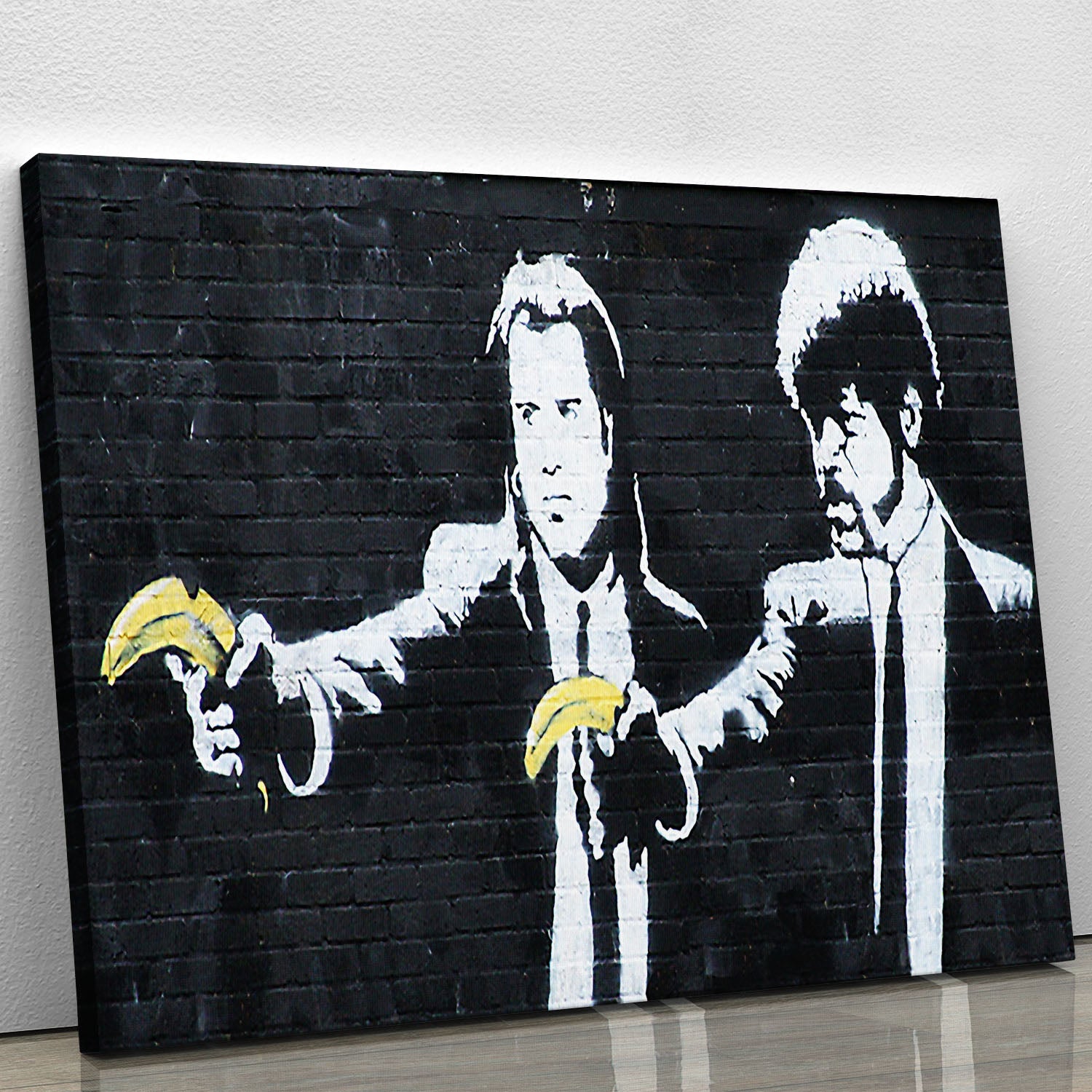 Banksy Pulp Fiction Banana Guns Canvas Print or Poster - Canvas Art Rocks - 1