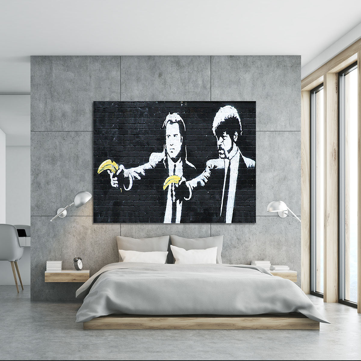 Banksy Pulp Fiction Banana Guns Canvas Print or Poster - Canvas Art Rocks - 5