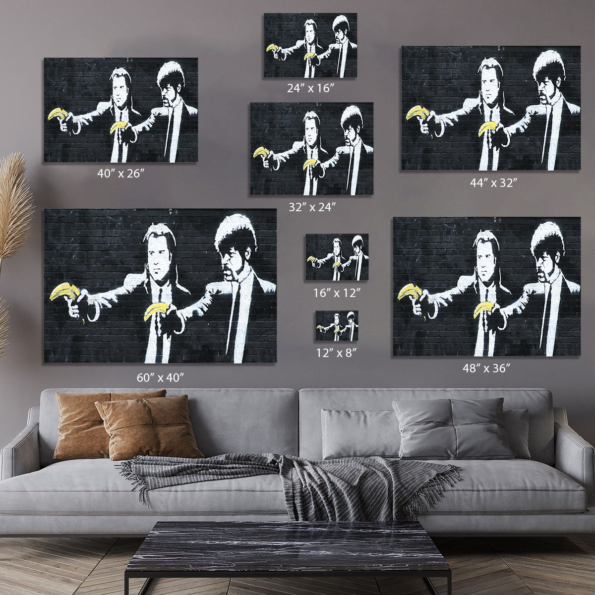 Banksy Pulp Fiction Banana Guns Canvas Print or Poster - Canvas Art Rocks - 7