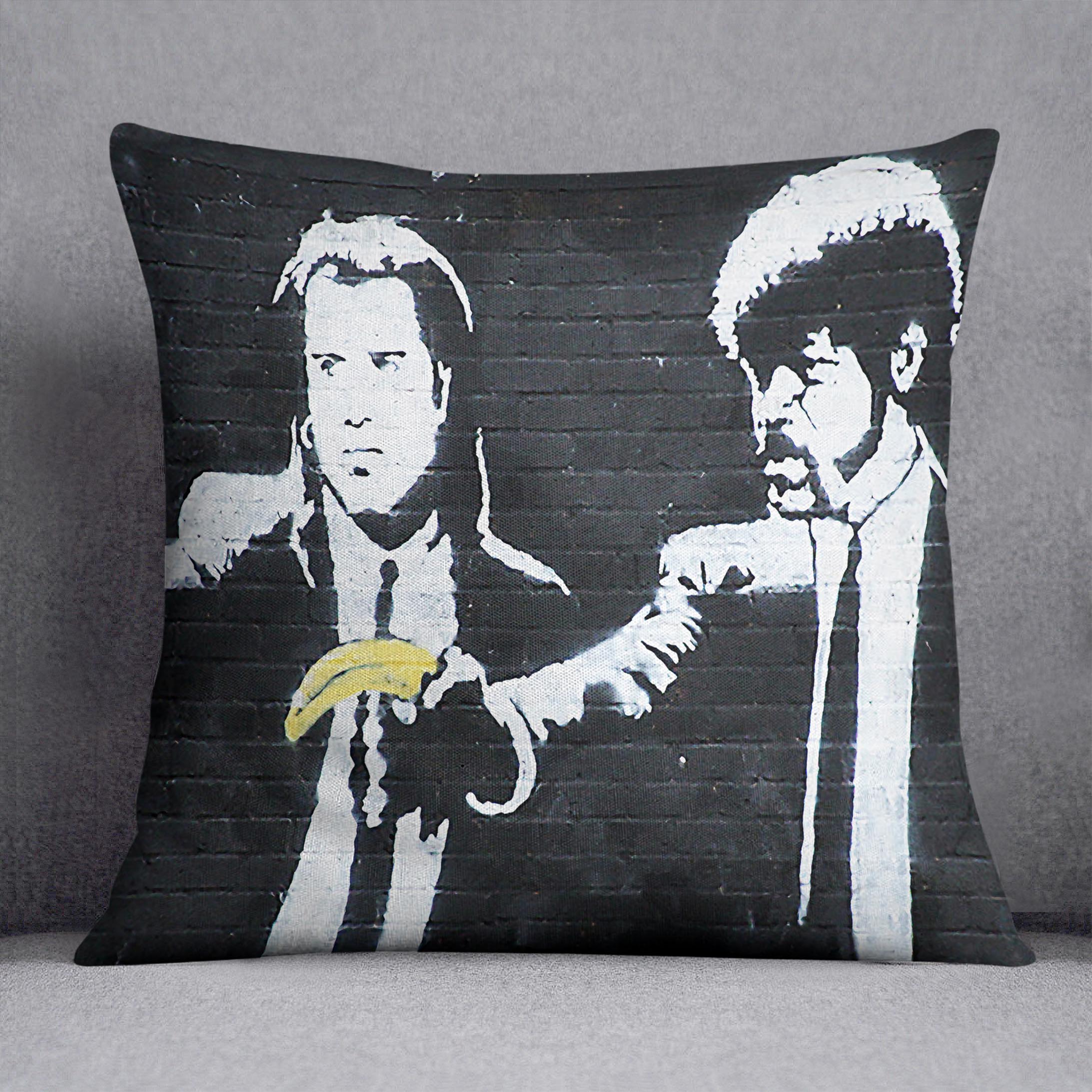 Banksy Pulp Fiction Banana Guns Cushion