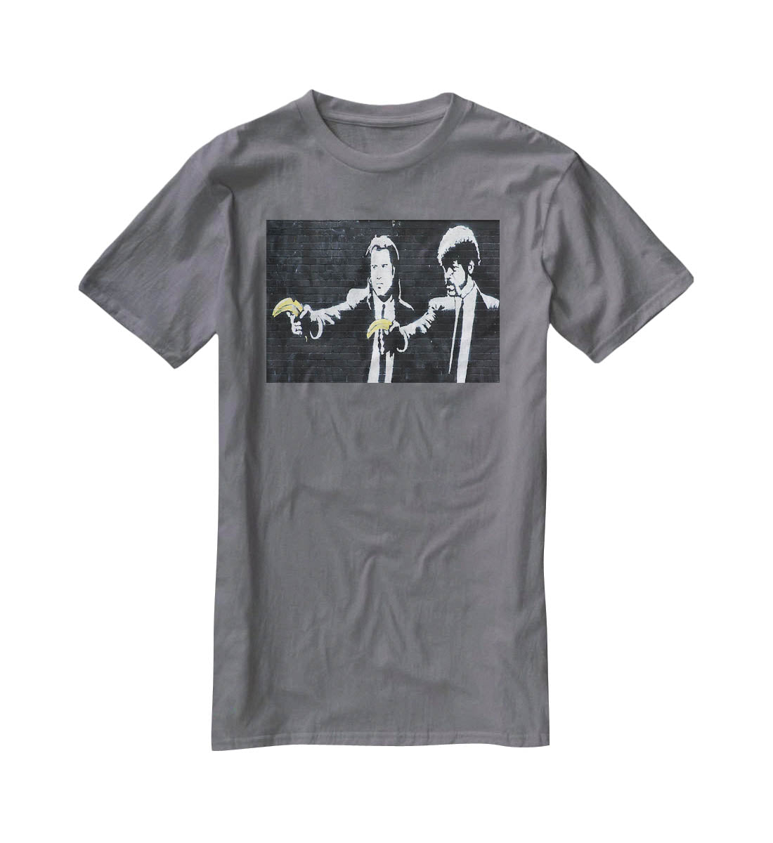 Banksy Pulp Fiction Banana Guns T-Shirt - Canvas Art Rocks - 3