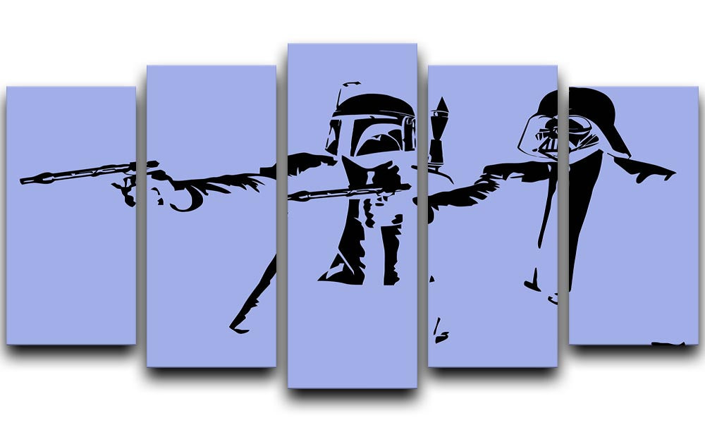 Banksy Pulp Fiction Star Wars Blue 5 Split Panel Canvas - Canvas Art Rocks - 1