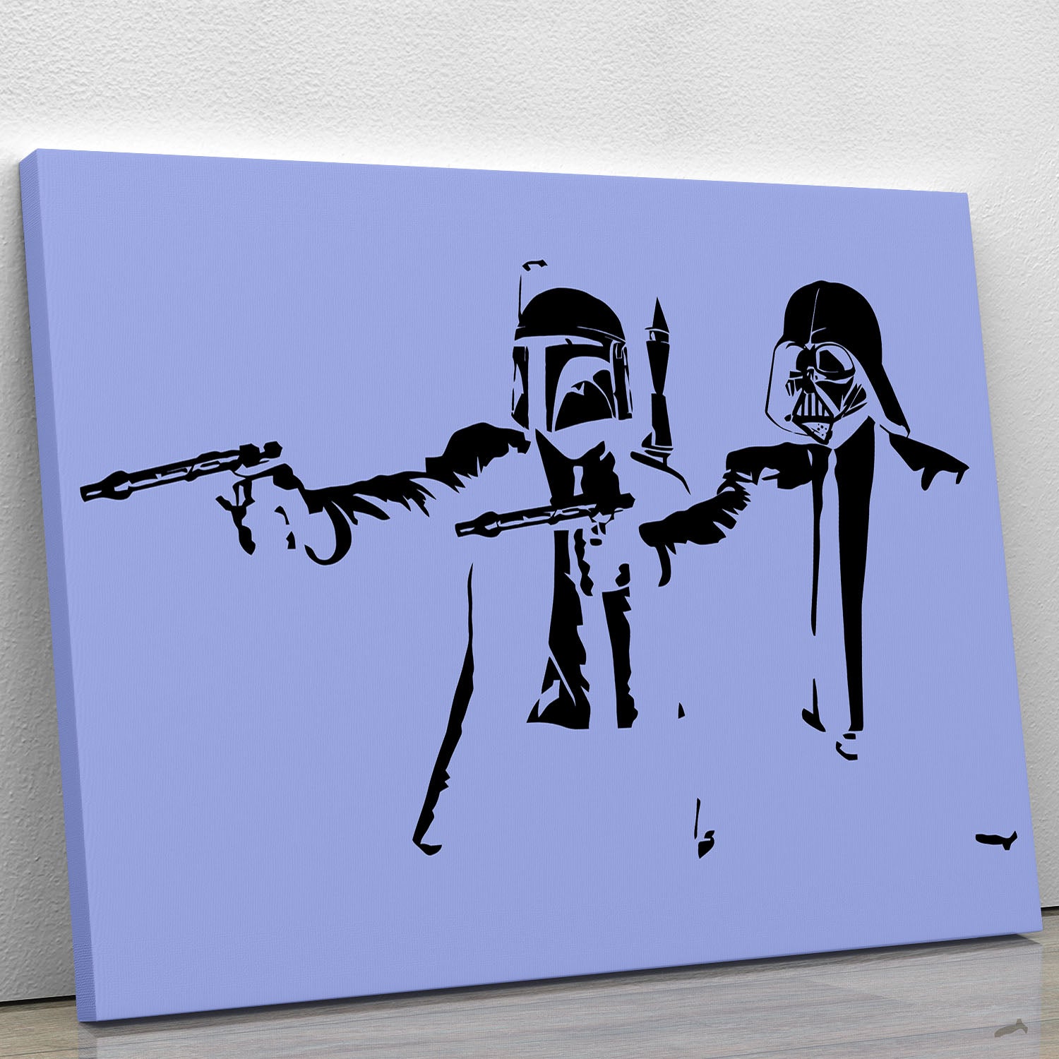 Banksy Pulp Fiction Star Wars Blue Canvas Print or Poster - Canvas Art Rocks - 1