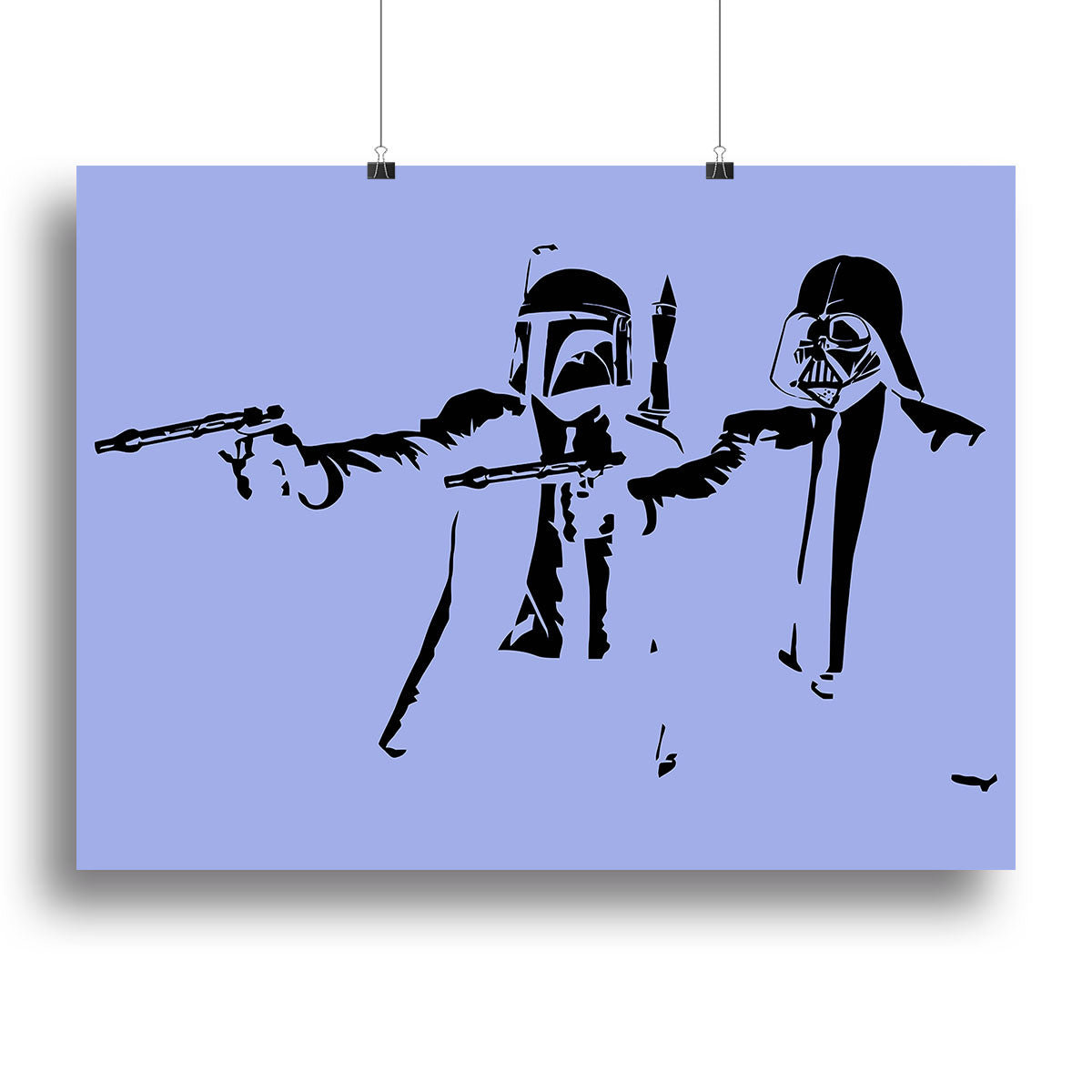 Banksy Pulp Fiction Star Wars Blue Canvas Print or Poster - Canvas Art Rocks - 2
