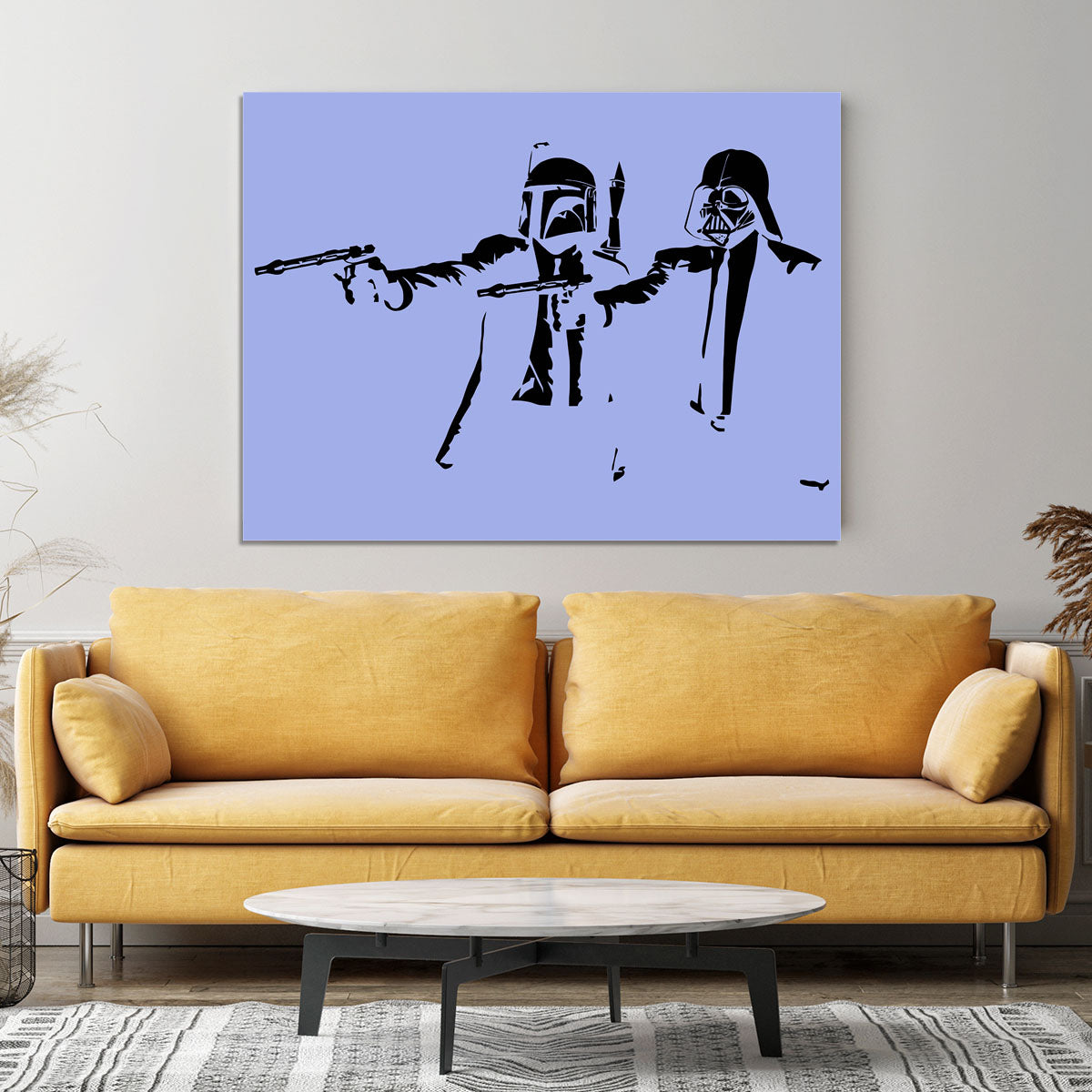 Banksy Pulp Fiction Star Wars Blue Canvas Print or Poster - Canvas Art Rocks - 4