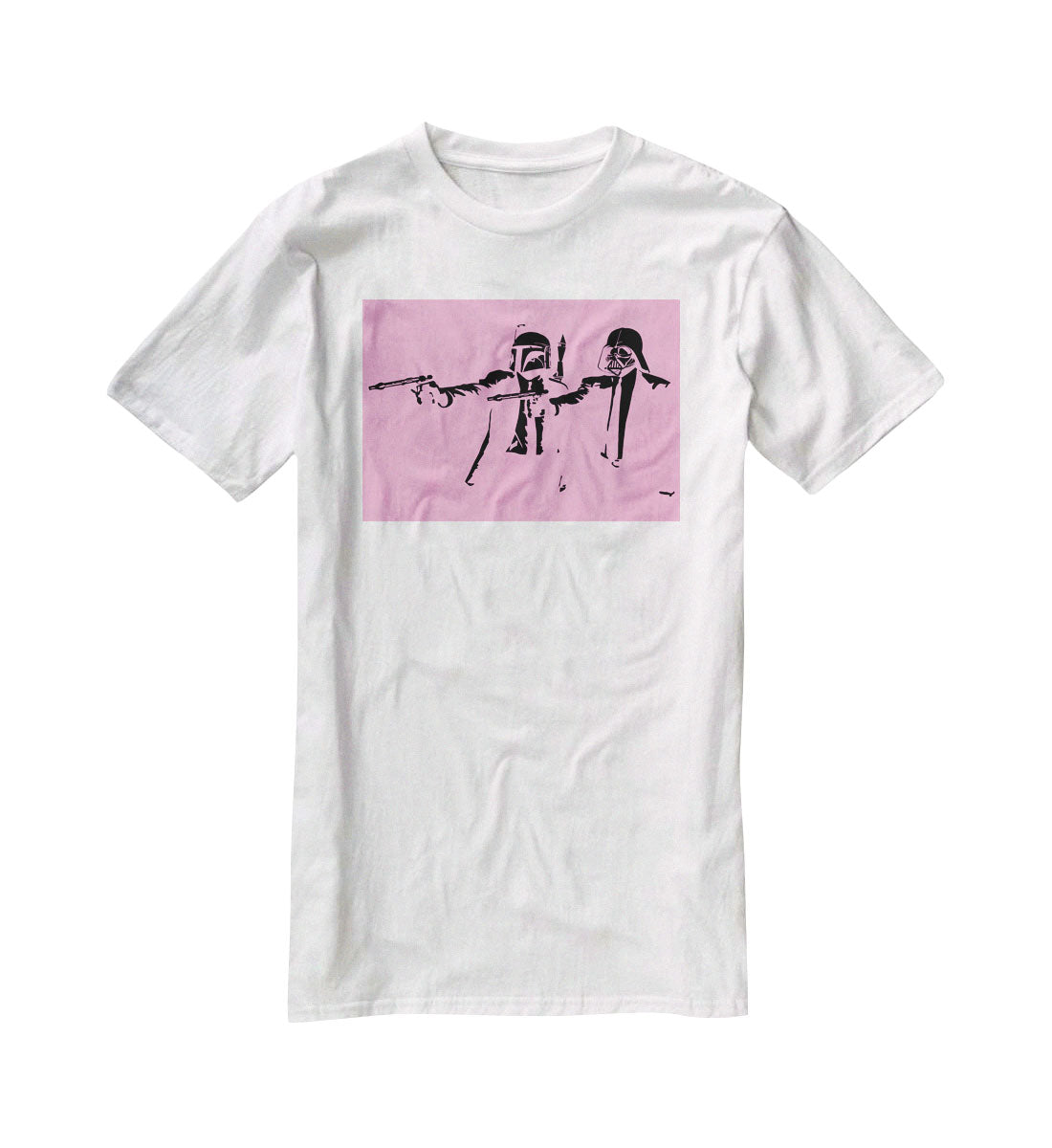 Banksy Pulp Fiction Star Wars Pink T-Shirt - Canvas Art Rocks - 5