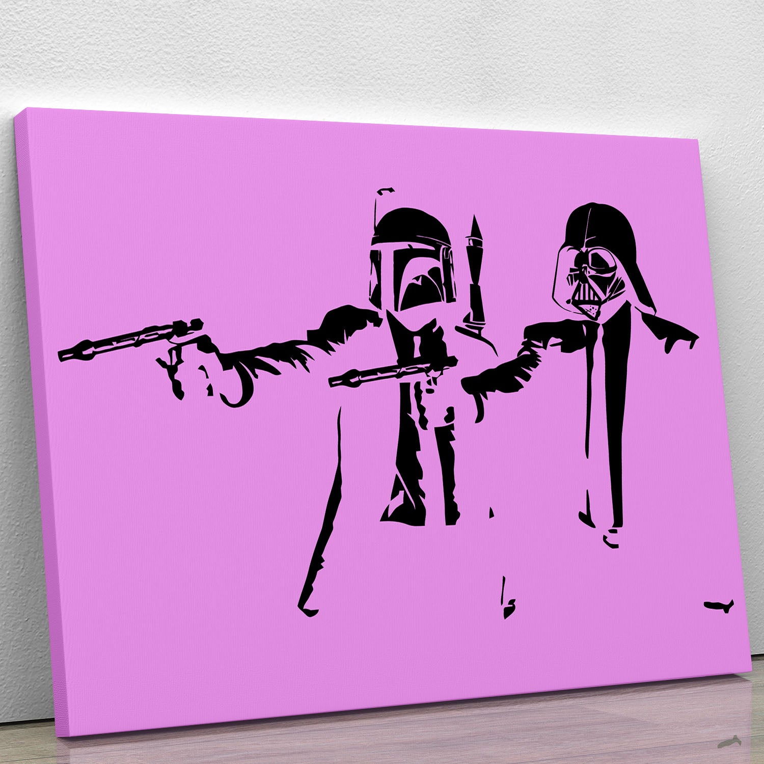 Banksy Pulp Fiction Star Wars Purple Canvas Print or Poster - Canvas Art Rocks - 1