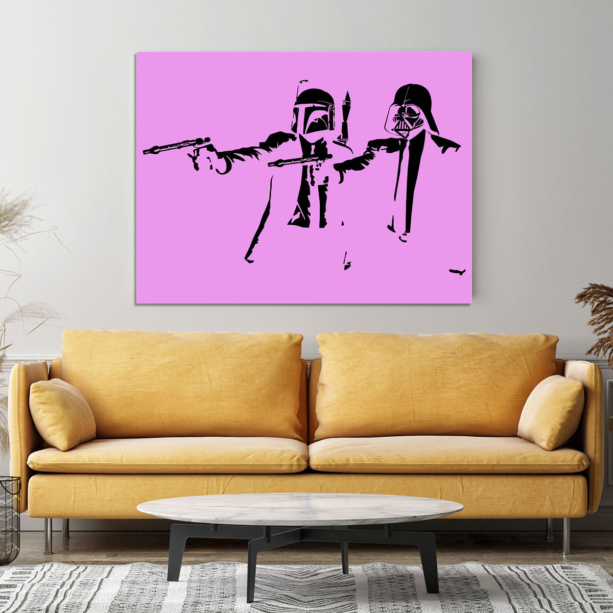 Banksy Pulp Fiction Star Wars Purple Canvas Print or Poster - Canvas Art Rocks - 4
