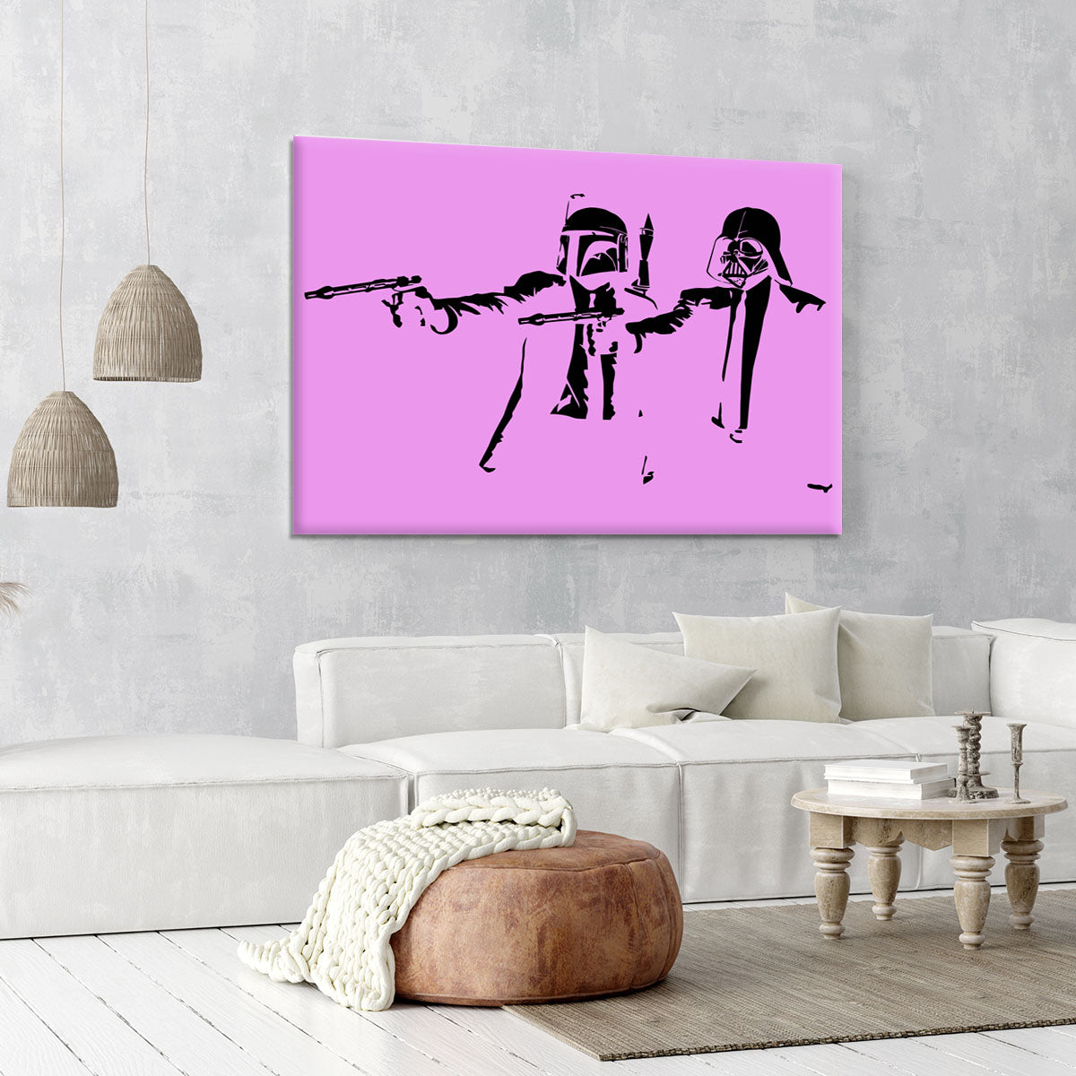 Banksy Pulp Fiction Star Wars Purple Canvas Print or Poster - Canvas Art Rocks - 6