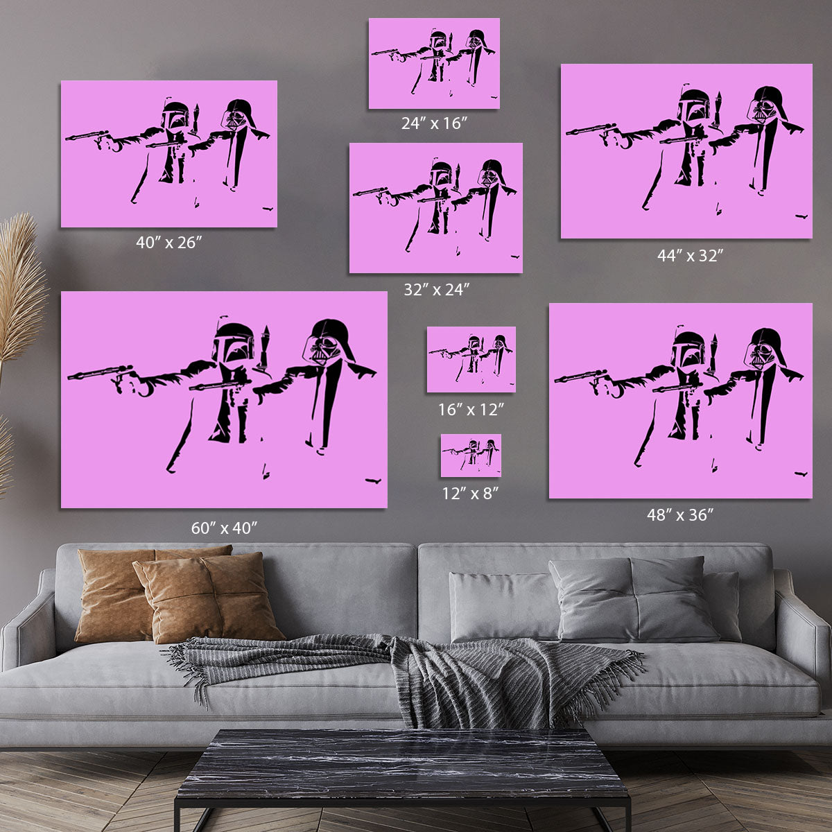Banksy Pulp Fiction Star Wars Purple Canvas Print or Poster - Canvas Art Rocks - 7