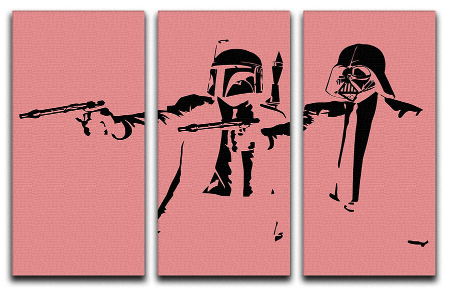 Banksy Pulp Fiction Star Wars Red 3 Split Panel Canvas Print - Canvas Art Rocks - 1