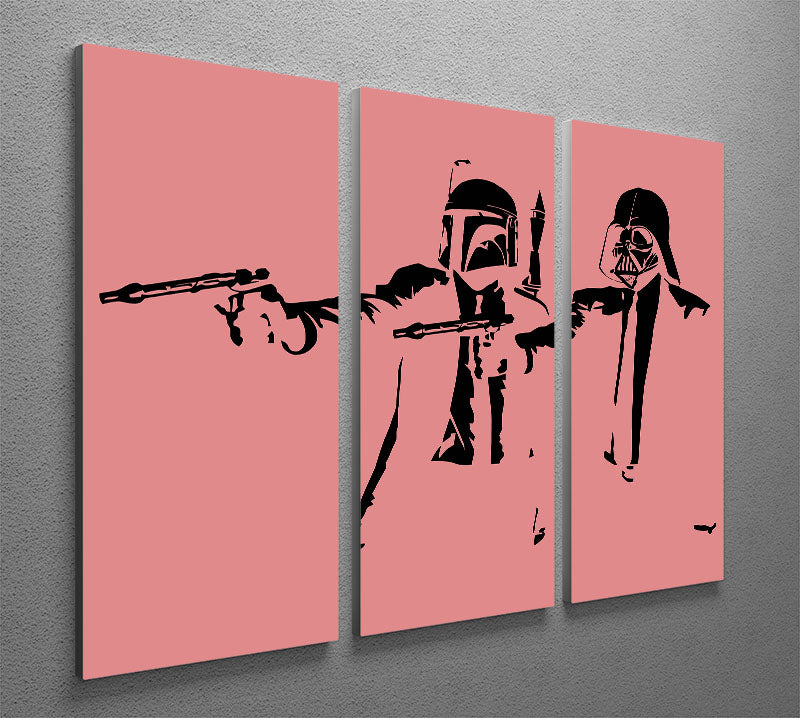 Banksy Pulp Fiction Star Wars Red 3 Split Panel Canvas Print - Canvas Art Rocks - 2