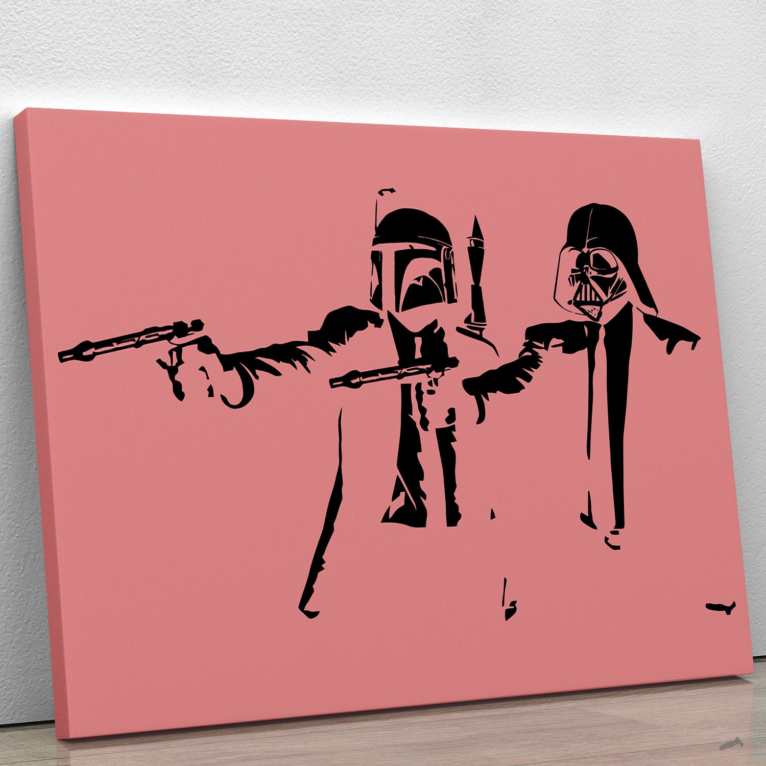 Banksy Pulp Fiction Star Wars Red Canvas Print or Poster - Canvas Art Rocks - 1