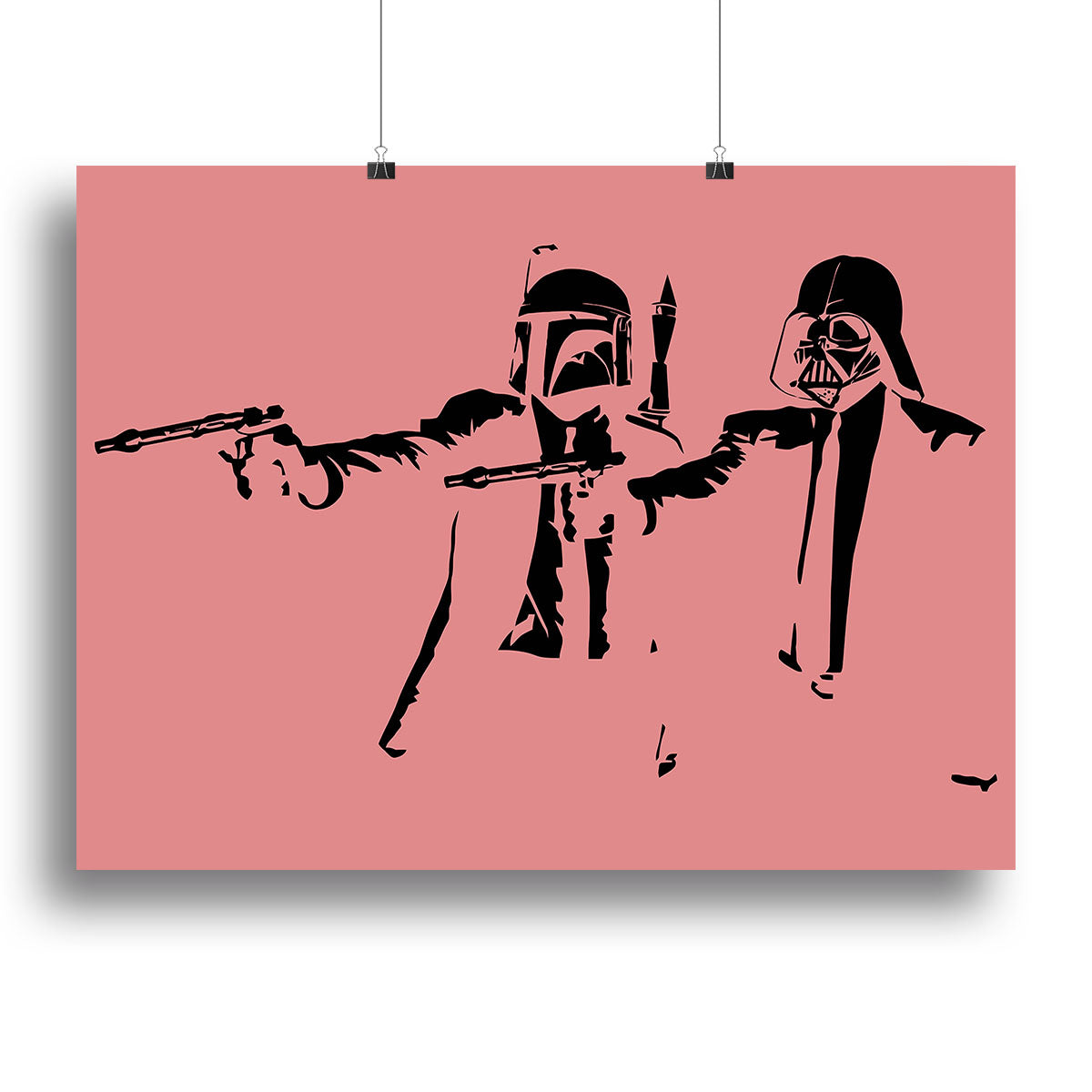 Banksy Pulp Fiction Star Wars Red Canvas Print or Poster - Canvas Art Rocks - 2