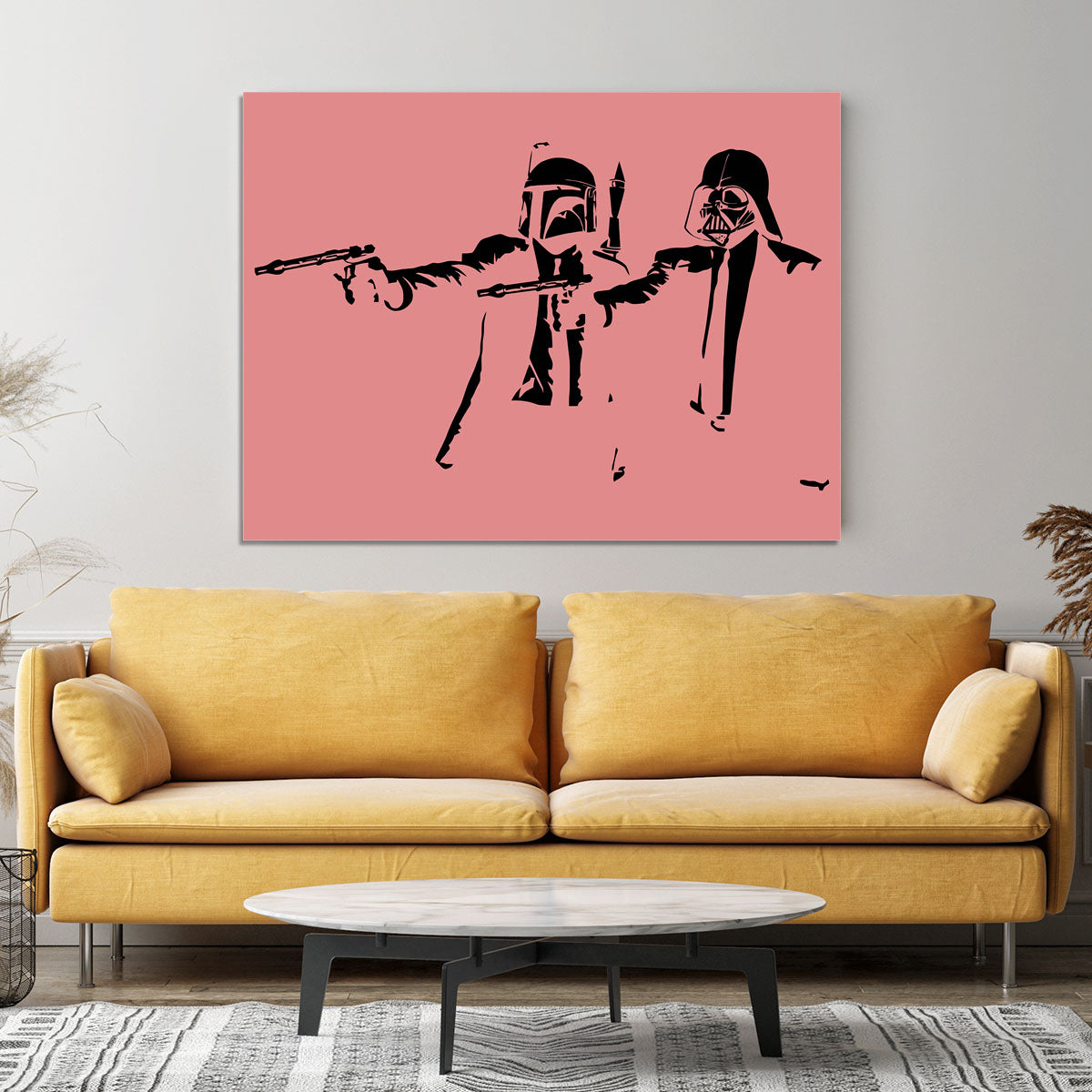 Banksy Pulp Fiction Star Wars Red Canvas Print or Poster - Canvas Art Rocks - 4