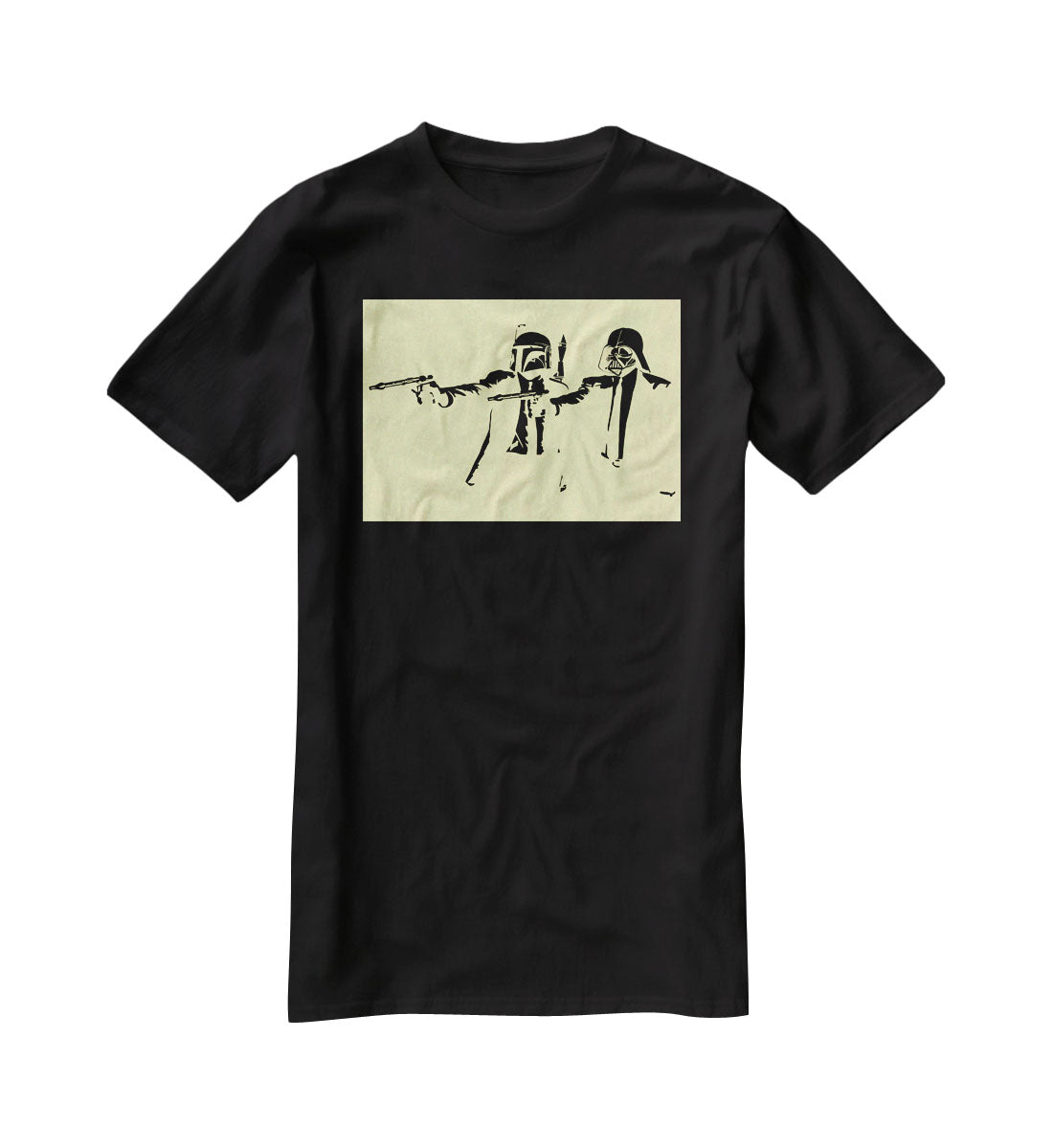 Banksy Pulp Fiction Star Wars Yellow T-Shirt - Canvas Art Rocks - 1